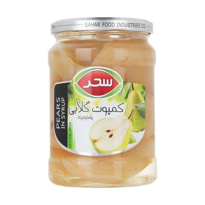 كمپوت گلابي شيشه سحر _660 گرم - آباج مارکت