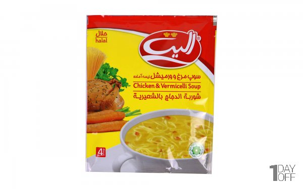 سوپ نيمه آماده مرغ ورميشل اليت-65گرم - آباج مارکت